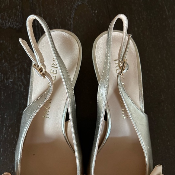Jack Rogers Women's‎ Debra Slingback Kitten Heel Pumps in Platinum Napa Size 7M - Picture 5 of 12